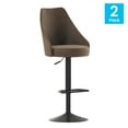 thumbnail image 2 of Flash Furniture Bucket Seat Adjustable Height Tufted Back Bar Stools, Brown (Set of 2), 2 of 4
