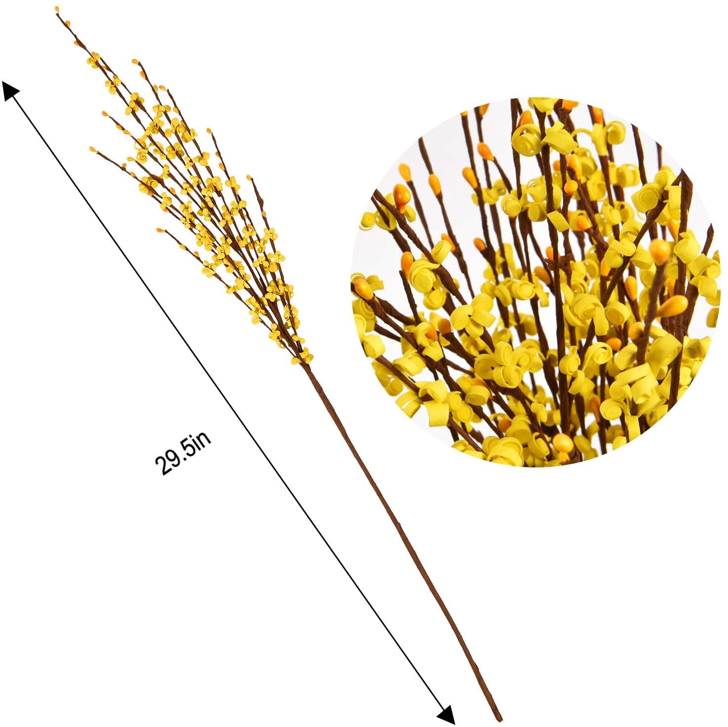 10pcs Faux Jasmine Long Artificial Jasmine Flowers Faux Jasmine Branches Artificial Flowers Fake Flowers Long Stem Artificial Flowers for Tall Vase Home Kitchen Office Wedding DIY Decor, Yellow