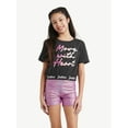 thumbnail image 2 of Justice Girls Cropped Shirt, Graphic Crop Tee for Dance and Gymnastics, Sizes XS-XL, 2 of 5