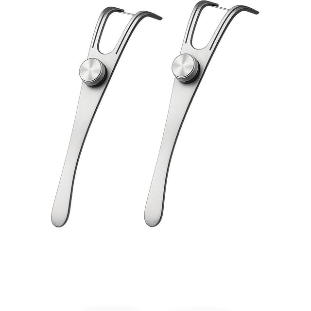 Temogu-porte-Fil Dentaire, Cure-Dents Rechargeables et Réutilisables - Poignée de Fil Dentaire - Porte-Fil Dentaire en Acier Inoxydable. Fil Dentaire Réutilisable Durable - Lot de 2