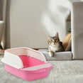 thumbnail image 6 of Large Cat Litter Box 17.72"x11.81"x7.09" Semi-Enclosed Privacy Toilet with High Walls Splash Guard(Pink), 6 of 6