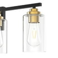 thumbnail image 5 of KAWOTI 30 in. 4-Light Black and Brass Vanity Light with Clear Glass Shades, 5 of 8