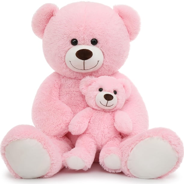 Oso de peluche Morismos Giant, rosa, 100 cm, con bebé