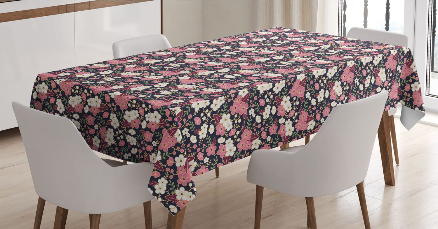 Multicolor Rectangle Satin Table Cover Accent for Dining Room and Kitchen Funky Colorful with Different Patterns Daisies and Bunny Characters Ambesonne Easter Tablecloth 60 X 90
