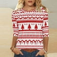 thumbnail image 4 of Cadancy Christmas Sweatshirt for Women 3/4 Sleeve Funny Graphic Crewneck Blouses Xmas Dressy Casual Fashion Tops Party Holiday Pullover Shirts, 4 of 7