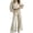 Beige, variant on Women Suits 2 Piece Set with Pockets Classic Round Neck Long Sleeve Crop Sweatshirt & Drawstring Wide Leg Pants Suit Fashion Polka Dot Sweatsuit Set Vacation Outfits for Women Beige S