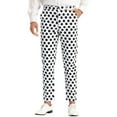 thumbnail image 1 of Pantalones impresos de lunares INSPIRE CHIC para hombre, corte regular, pantalones planos frontales, blancos, talla 30, 1 of 4