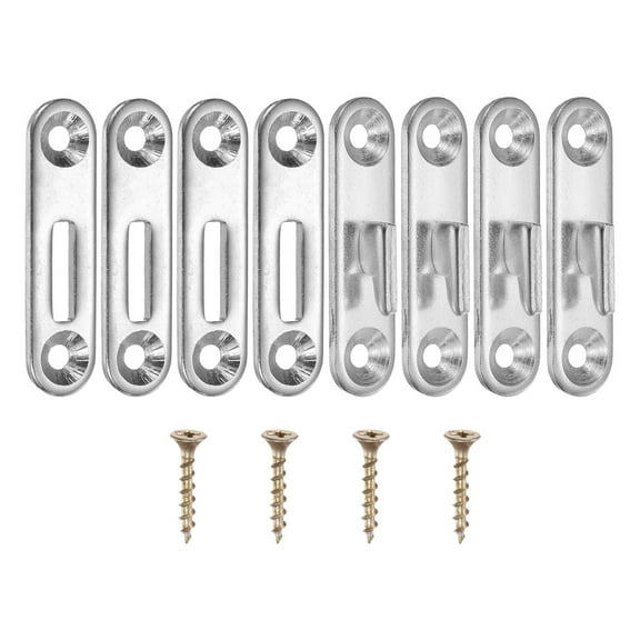 Bed Rail Brackets 3" Carbon Steel Bed Rail Fasteners Hardware Single Hook for Head Board Footboards Furniture Frame