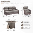 thumbnail image 2 of Gymojoy Wicker Patio Furniture Set with 30inch Fire Pit Table, Swivel Rocker Glider Chairs and Sofa with 6" Thick Cushion, 2 of 12