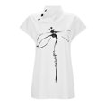 thumbnail image 4 of Gibobby Camiseta de manga corta para mujer Blusas gasa sueltas con cuello en V manga 3/4 para mujer(Negro,XL), 4 of 5