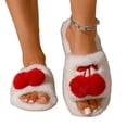 thumbnail image 3 of Willtoo Women Fluffy Faux Fur Slide Slippers Cute Non Slip Open Toe Warm House Slippers For Fall Winter Bedroom Shoes, 3 of 4