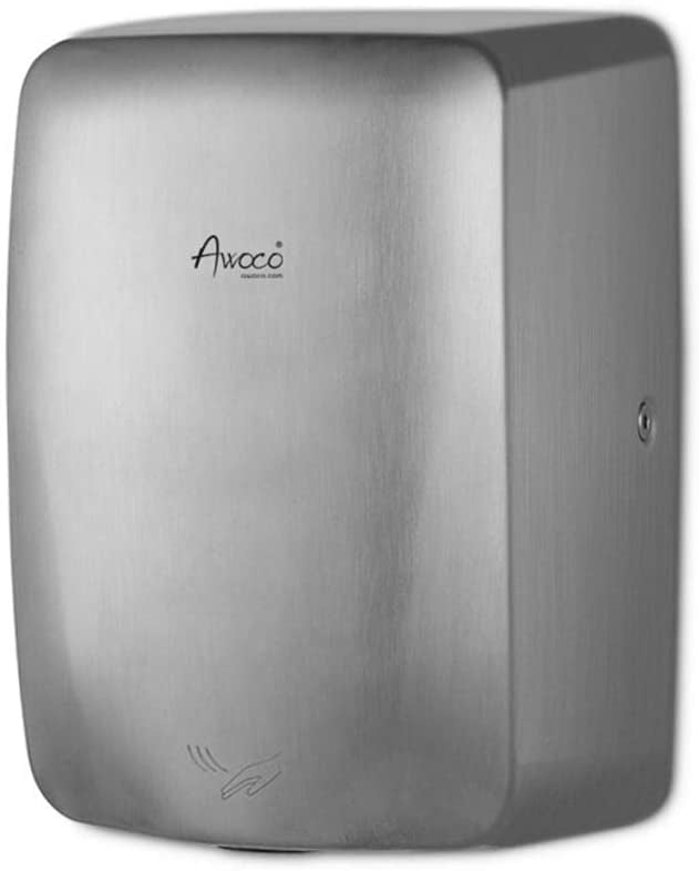 UL Listed Awoco Heavy Duty Stainless Steel 1450W 120V Automatic High Speed Commercial Hand Dryer 2 Sets Standard x 2
