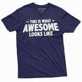 thumbnail image 4 of Men's This is what awesome looks like T-shirt Dad father Papa husband Gifts father's day gift (4X-Large Black), 4 of 7