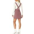 thumbnail image 3 of INSPIRE CHIC Women's Corduroy Overall V Neck Strap Mini Pinafore Dress with Pockets XS Pink, 3 of 5