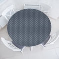 thumbnail image 3 of Ambesonne Japanese Fitted Round Tablecloth, Floral Checked Tile, 36"- 40" Diameter, Dark Blue Grey, 3 of 5
