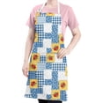 thumbnail image 5 of Pioneer Flower Floral Print Pattern Apron for Women and Men, Cotton Linen Waterproof with Pockets, Adjustable, 33x27 Inch for Kitchen, Gardening, BBQ, Salon, 5 of 6