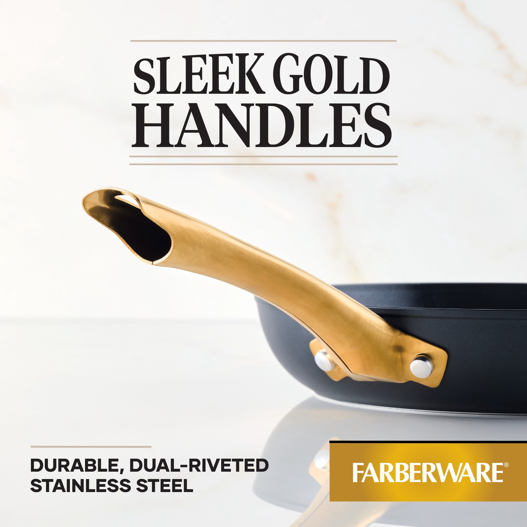 Farberware Forged Induction 10 Inch Ceramic Nonstick Frying Pan, Dishwasher Safe and Oven Safe to 500°F, Black