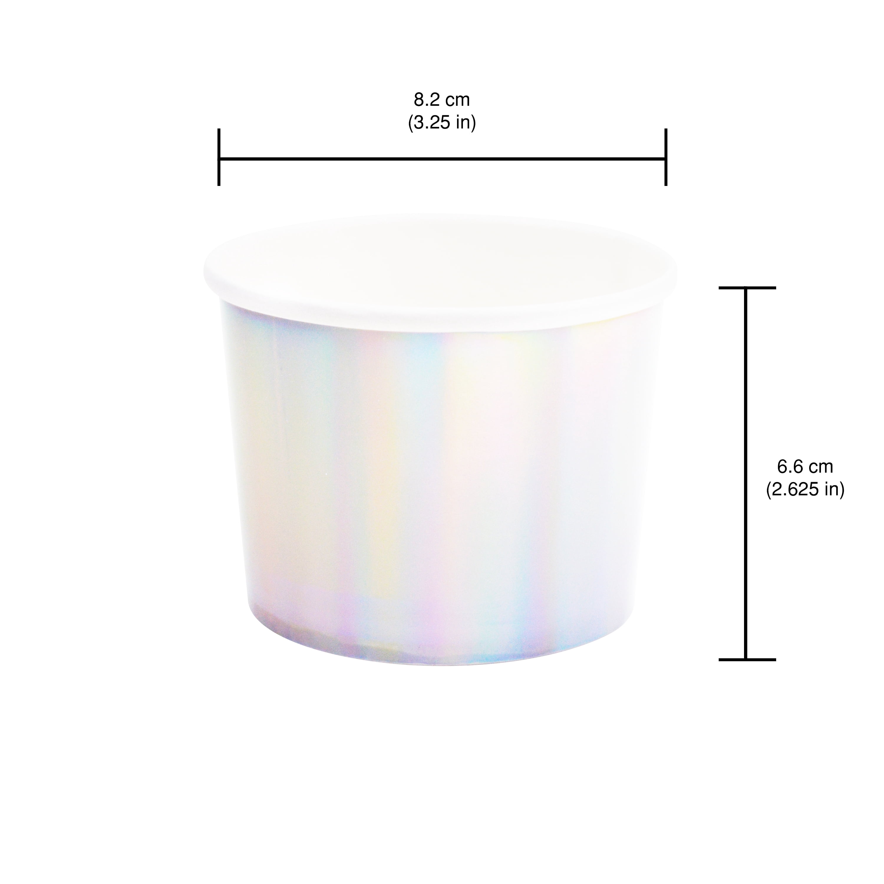 3.375 (Topper) x 2.625 in H, 9 Ounce Capacity, 8 Count Metallic Gold / Red / Iridescent  Disposable Paper Treat Cup, Christmas, Partyware, Holiday Time