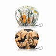 thumbnail image 1 of wonima11 2 PCS Shower Cap Reusable Waterproof Double Layers Hair Caps Shower Bath Adjustable Elastic Hat for Women Girls Cute Aesthetic-Flower Bat, 1 of 1