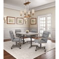 thumbnail image 2 of Caster Chair Company 5-Piece 42x[42/60] Caster Dining Set Wood Edge Laminate Table Top & Smoke Chairs, 2 of 23