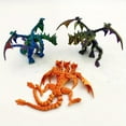 thumbnail image 4 of 1pc 3D Printed Laser Multicolor Gradient Three-Headed Dragon Figurine Model Suitable For Indoor Office Desktop Decoration, Room Deco, 4 of 5