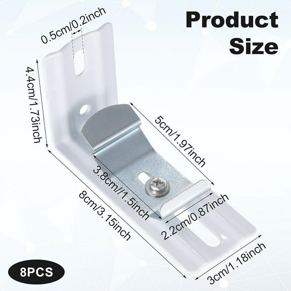 8 Pcs Vertical Blind L Bracket Vertical Blind Bracket Clips 3 Inch Length