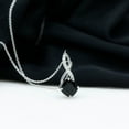 thumbnail image 3 of Rosec Jewels Natural Black Spinel Infinity Pendant Necklace with Diamond (8 mm Cushion Cut Spinel, AAA Quality) - Ready to Gift, 14K White Gold, 3 of 8