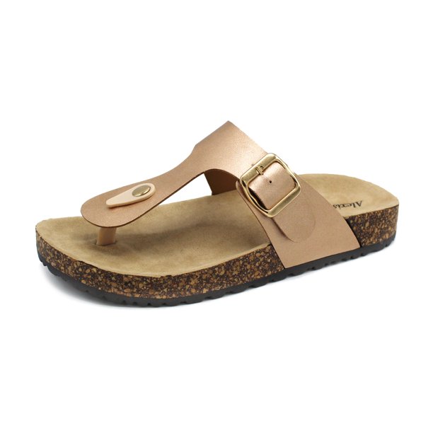 double buckle strap footbed sandals