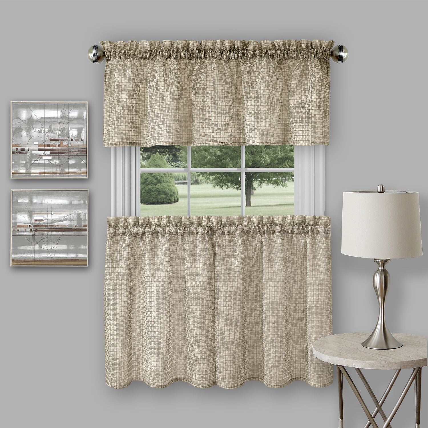 Richmond Window Kitchen Curtain Tier Pair and Valance Set - Walmart.com
