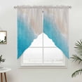 thumbnail image 3 of Summer Beaches Swag Valances for Windows 2 Pack Casual Oceans Artistic Sea Waves Coastal Landscape Swag Kitchen Curtains 36 Inches Long Rod Pocket Short Window Treatment for Kitchen Bathroom 28"x36", 3 of 9