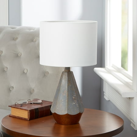 - Rustic Prism Table Lamp with Gold Accented Base, 18.5