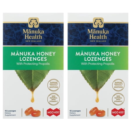 Manuka Health MGO 400+ Manuka Honey & Propolis Lozenges, 2.26oz, Pack of 2