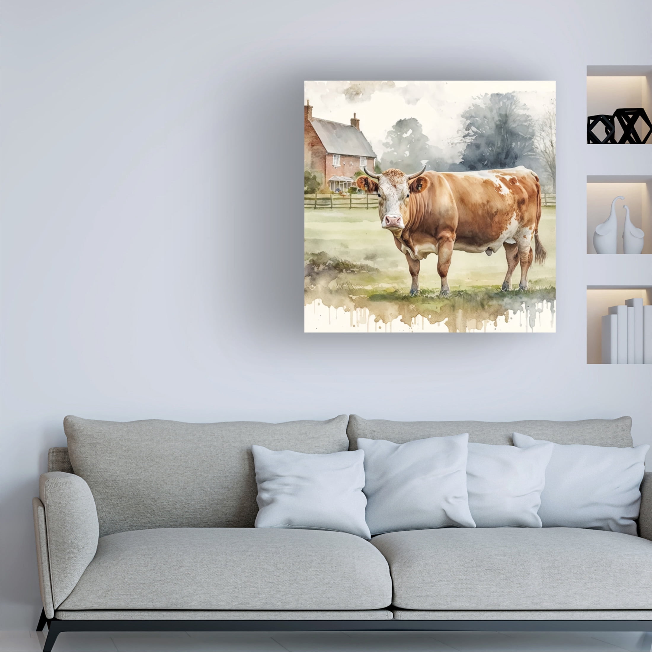 Canvas Wall Art - The Golden Valley 'At Home' Wall Art for Living Room, Bedroom, or Office Décor by Trademark Fine Art - 35 x 35 Inches