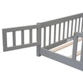 thumbnail image 7 of Full Size Floor Bed Frame with Fence and Door,Wood Platform Bed Frame with Slats Support for Kids Toddlers Boys Girls,Playhouse Design Daybed Frame House Bed,No Box Spring Needed,Easy Assembly,Gray, 7 of 7