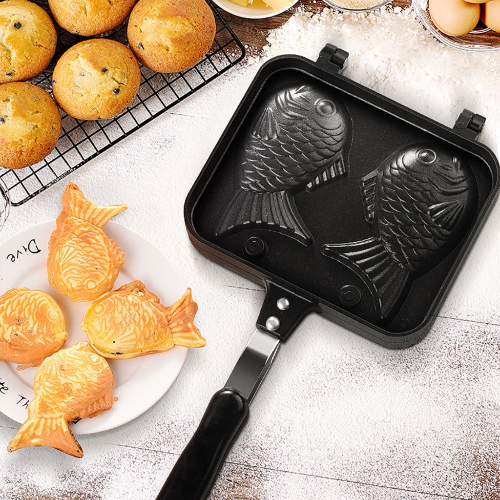 Japanese Pancake Maker FishShaped Bakeware Waffle Pan 2 Cast Home Cake