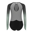 thumbnail image 3 of TSSOE Kids Girls Rhinestone Color Block Long Sleeve Gymnastic Leotard Tumbling Dance Bodysuit Skating Jumpsuit Biketard Grey 12, 3 of 5