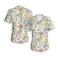 thumbnail image 3 of Yiaed Wildflower Honeybee Print Women's T Shirt V-Neck Short Sleeve Shirt Casual Breathable Tee Summer Tops-, 3 of 5