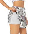thumbnail image 2 of Bixox Women's Vintage Butterflies pattern 2 in 1 Running Shorts - Lightweight Athletic Workout Gym Yoga Shorts Liner with Pockets - Large, 2 of 7