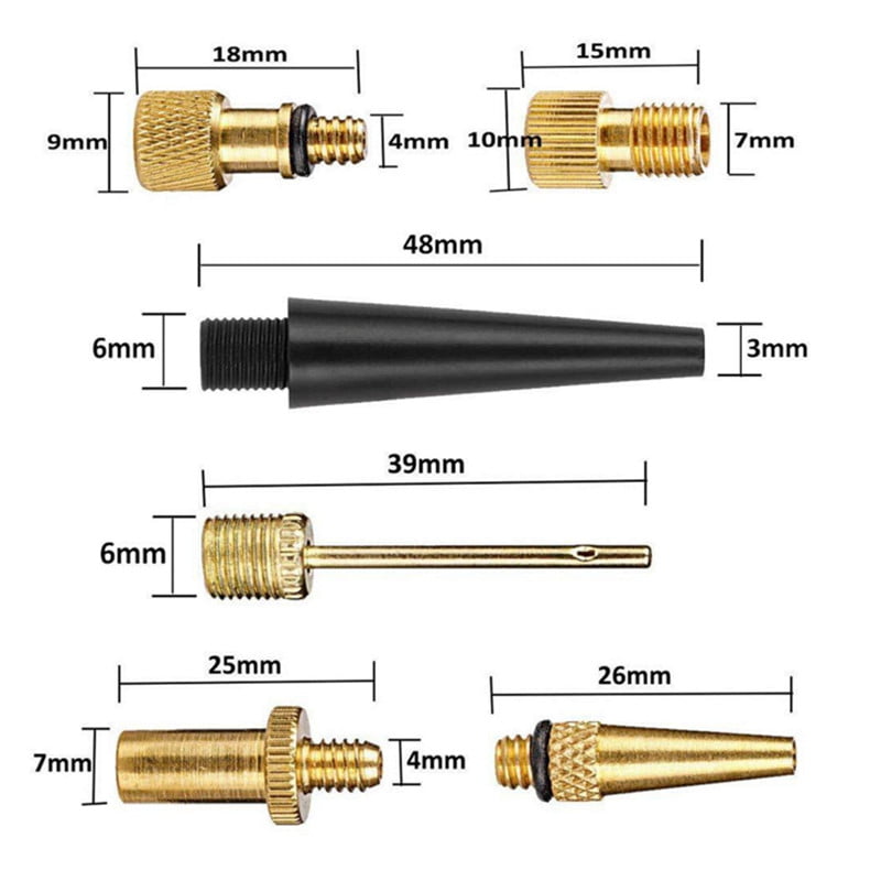 Details about   New 4pcs/set Ball Needle Nozzle Adapter Kit Bicycle Tire Inflate Pump Parts 
