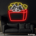 thumbnail image 4 of Craftnamesign Cat French Fries Neon Sign, Cat Neon Sign, French Fries Art, 4 of 4