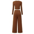thumbnail image 4 of Sets For Women 2 Piece Outfits Casual Long Sleeve Crop Top Elastic Waist Wide Leg Pants Sweatsuit Tracksuit Pin Striped Suit for Women Graduation Outfit Women Jumpsuit Sweater Pants Set for Women, 4 of 6