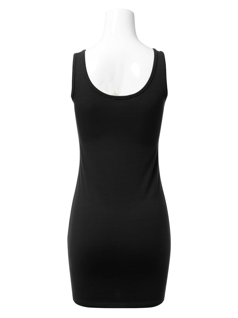 basic bodycon tank dress Women's Scoop Neck Sleeveless Mini Appliqued Aqua Blue Colour Engagement Size:9-12 Months this black ribbed bodycon
