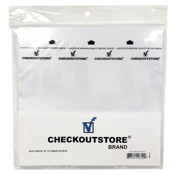 50 CheckOutStore 3 Ply Rice Paper Archival Quality Anti Static Record for 10" 78 Vinyl (Inner Sleeves)