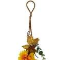 thumbnail image 5 of 6' Autumn Harvest Red and Yellow Mixed Fall Leaf and Mum Flower Thanksgiving Garland - Unlit, 5 of 6
