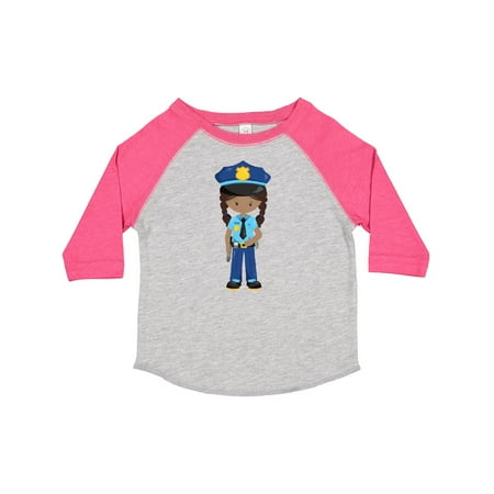 

Inktastic African American Girl Police Girl Police Officer Gift Toddler Toddler Girl T-Shirt