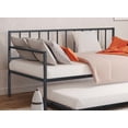 thumbnail image 5 of LHYY Contemporary Style 1pc Twin Size Metal Daybed With Trundle Mattress Ready Full Metal Structure Black Finish, 5 of 6
