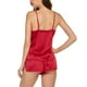thumbnail image 3 of Conjunto de ropa de dormir para mujer Encantador chaleco con cuello en V, pantalones cortos, camisón, rojo, S Scienceny XX000231-03, 3 of 7