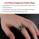thumbnail image 3 of Qarigey Antique Rings Cool Plating Exaggerated Trend Personality Size Jewelry Gifts Style Men Ring Adjustable for Summer Holiday Type3 NO3, 3 of 6