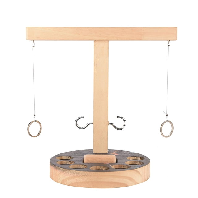 Juego de anzuelos para lanzar anillos HUOGUO, hecho a mano, de madera, para bares y casas