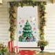thumbnail image 1 of Christmas Door Cover Santa Claus Print Holiday Party Decoration Polyester Fabric Door Hanging for Home Indoor Outdoor Festive Decor, 1 of 6